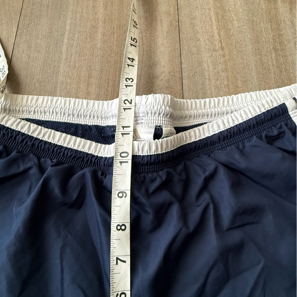 Vtg Y2K Adidas windbreaker wide leg nylon track pant navy white size large - Picture 6 of 7